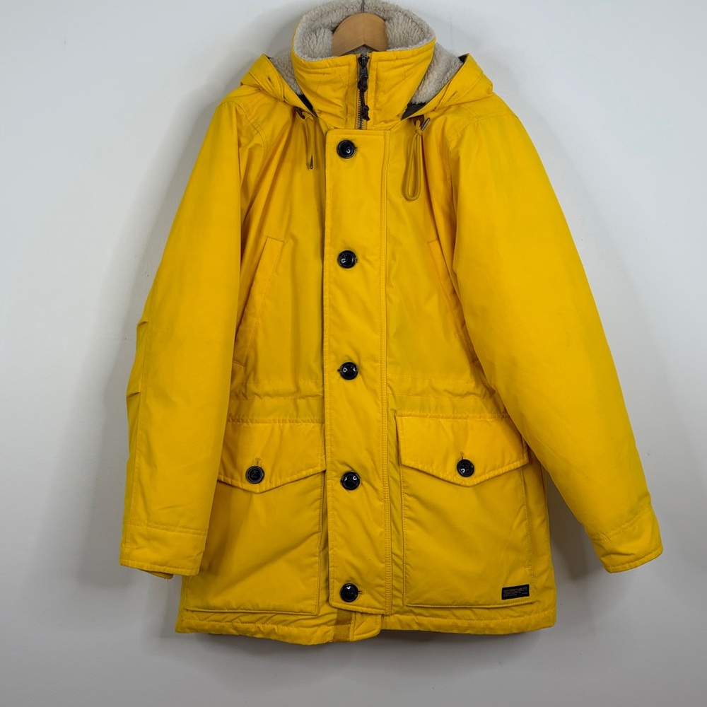 Abercrombie & Fitch Ultra Parka Mens Large Yellow Down Water Resistant Hooded